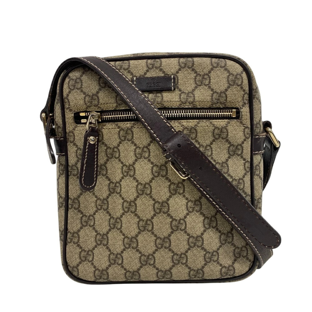 GUCCI GG Supreme Shoulder Bag Handbag Crossbody Brown